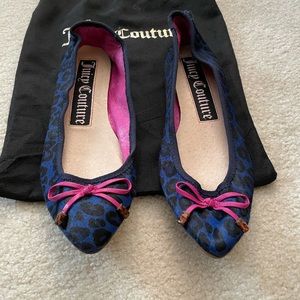 NEW Juicy Couture | Calf Fur Flats, Blue Leopard